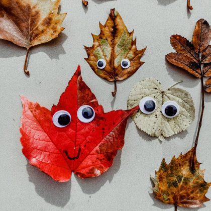 Herfst Knutsel Blaadjes Googly Eyes Scaled